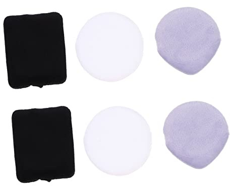 SHERCHPRY 6piezas Borlas Fijadoras De Polvos Para Maquillaje Transpirables y Cómodas Para Fijar El Maquillaje La Cara Borlas Pequeñas Incluidas