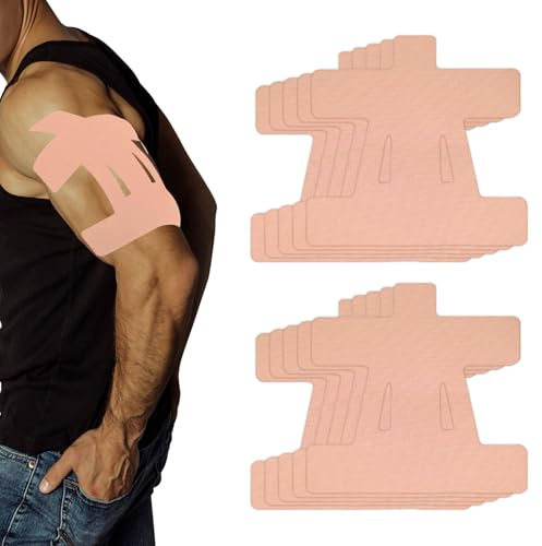 10Pcs Pre Cut Kinesiology Tape for Shoulder Kinesiology Tape Pre Cut Shoulder Tape Waterproof Muscle Support Tape Latex-Free Athletic Tape Kinetic Tape for Body Fitness Shoulder Support Sports(Beige)