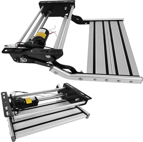 VNATWGOO Automatisch Einziehbare Wohnmobil-Trittstufe Mit Automatischer EIN-/Ausziehfunktion, Klappbare Aluminium-Trittstufe Mit Led-Beleuchtung,SingleLayer