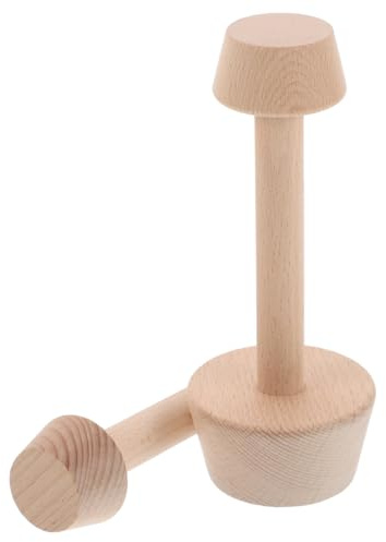 Cabilock 2pcs Double Sided Wooden Egg Tart Mold Pastry Tamper Baking Shaper for Mini Muffin Pan and Cake Mould Dual-Headed Smooth Surface Tool for Home Bakers Tart Baking Accessories