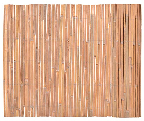 Qnhdfrt Bambuszaun 100×400 cm Natur-Rollzaun für Garten Balkon und Tiki-Party, Sichtschutz aus robustem Bambus, einfache Montage als Gartenzaun oder Deko-Screen für Outdoor-Bereich