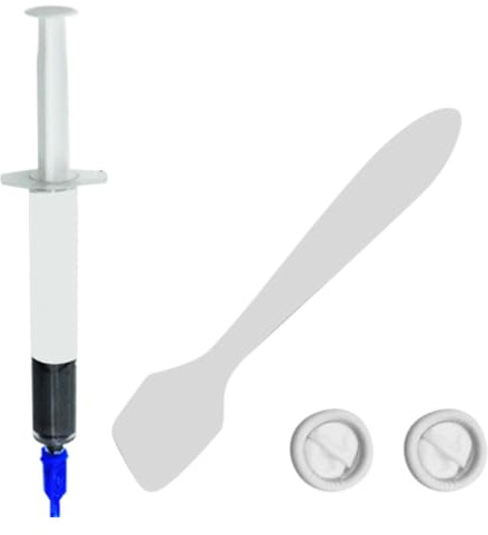 Lurrose Pâte Thermique Non Durcissante 8w Kit 1 Pot 2 Moufles 1 Spatule Silicone Conducteur pour Processeur et Carte Graphique, Accessoires Informatiques pour Dissipation Thermique PC