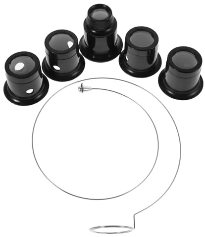OATIPHO Uhrenlupe mit 3X 5X 10x 15x 20 Stück Vergrößerung Aufsteckbare Brillenlupe für Uhrmacher Leichtes Reparaturwerkzeug für Schmuck und Uhrenpflege
