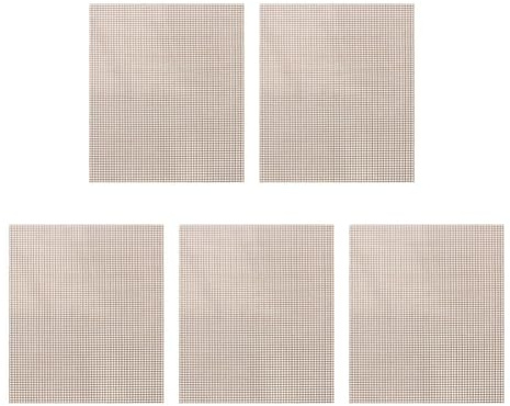 Lot de 5 tapis de cuisson en silicone 40 x 33 cm, réutilisables, anti-adhésifs, pour four et barbecue, feuilles de cuisson marron résistantes à la chaleur