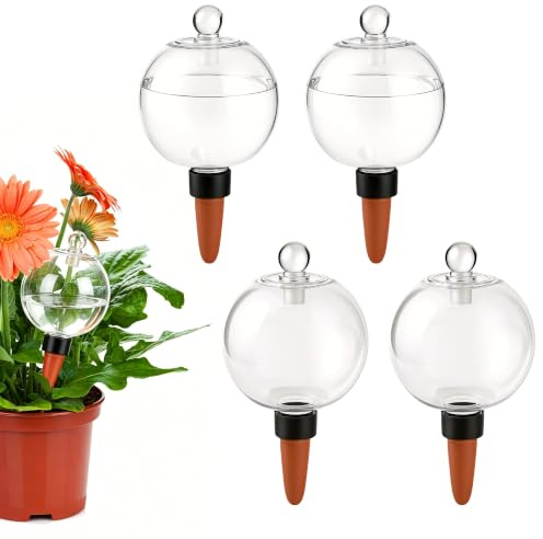 4 Piezas Riego Automatico Macetas, 500ml Globos de Riego de Plantas