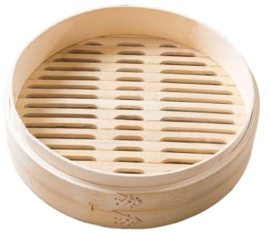 Vaporera De Bambú Con Tapa Cesta For Cocinar Al Vapor Dimsum