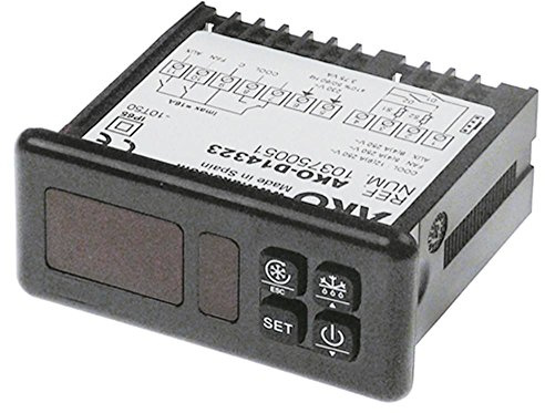 AKO D14323 - Regulador electrónico (230 V CA, para NTC/PTC -50 hasta +99/+150 °C, dimensiones 71 x 29 mm, pantalla 31, 2 dígitos)