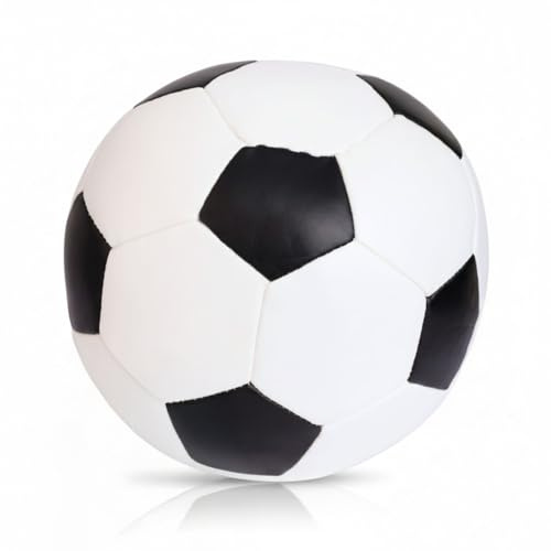alldoro 60312 Softball Ø 18 cm, fotboll i svart/vitt, mjuk fotboll av skumtyg, mjuk skumboll, barnboll för inomhus och utomhus, lekboll för barn och spädbarn från 0 månader