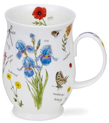 Dunoon Mug en porcelaine fine en forme de Suffolk Fabriqué en Angleterre Passe au lave-vaisselle et au micro-ondes – Carnet de notes (iris)