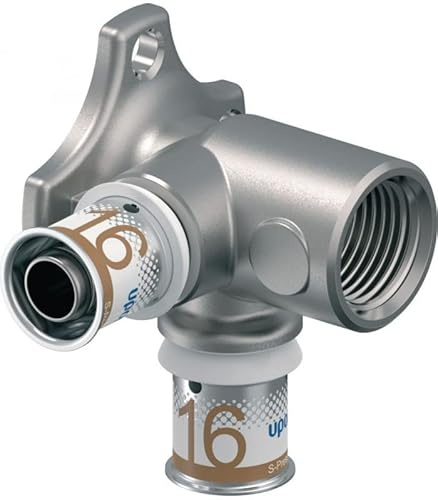 Uponor S-Press PLUS MLC Doppel-Wandscheibe 90 Grad lang 16mm x 1/2 IG x 16mm
