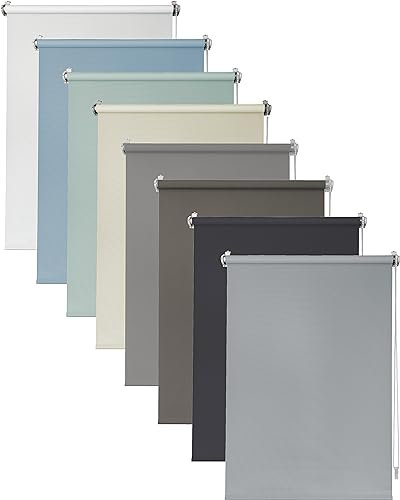 Deco4Me Thermo Verdunklungsrollo ohne Bohren (90 x 220 cm, Hellgrau (Blackout)) - lichtundurchlässig & wärmeisolierend - Thermrollo, Abdunkelungsrollo, Klemmrollo Verdunkelung (Stoffbreite 86 cm)