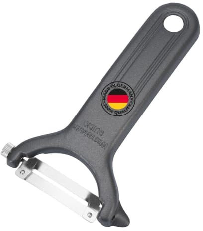 Westmark Pelador de verduras y espárragos, Quick, hoja curvada de acero inoxidable, revestimiento de aluminio, antracita, 6095227Z