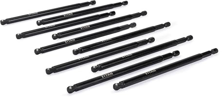 Titan 85549 10-Piece 1/4-Inch Drive x 6-Inch Impact Wobble Socket Adapter and Extension Set