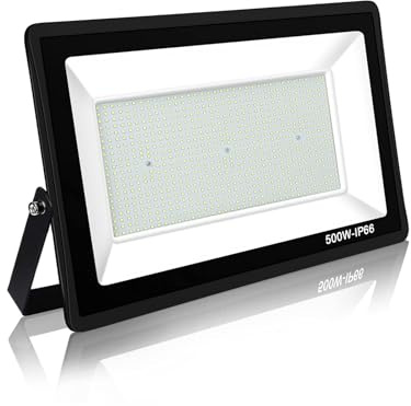 Jefedana led strahler außen 500W Superhell Außenstrahler,3000K Warmweiß IP66 Wasserdicht LED Fluter 50000LM Flutlicht led aussenstrahler LED Außenstrahler | Superhell 50000LM, IP66 wasserdicht, 3000K Warmweiß, ideal für Garten Garage Hof Flur, energieeffizient, langlebig