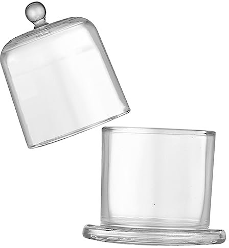NUOBESTY Bocal Verre avec Couvercle Beurrier Et Coupelle à Bougie De Bocaux Décoratifs Bonbonnière Et Boîte à Bonbons