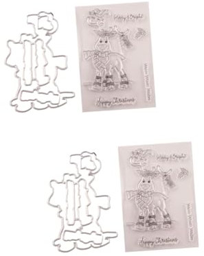 DIYEAH 2stücke Elk Design Stempel Und Schneide-dies-set Transparente -siegelstempel Für Scrapbooking Fotoalbum Und Tagebuchdekoration Teiliges Set