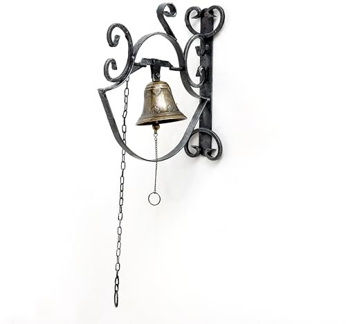 CAMPANA IN FERRO BATTUTO ARTIGIANALE MADE IN ITALY da muro per interno ed esterno 45x29 cm