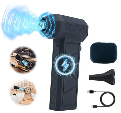 Electric Air Duster, 130000RPM Compressed Air Duster Adjustable Jet Dry Blower Reusable Rechargeable Cordless for Computer Keyboard Home Outdoors Car (RX-11)