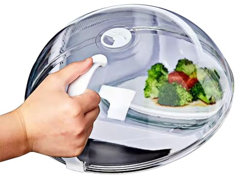 Guardia de salpicaduras de microondas, actualización de la cubierta de microondas para alimentos cubiertos de salpicaduras de microondas con respiraderos de vapor y manejo de la protección de salpi