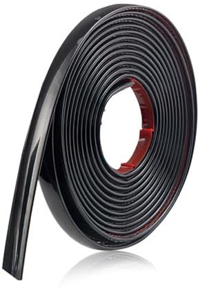 Garniture murale autocollante 3D en PVC flexible 5 m | Bordure de bordure étanche noire pour coin de plafond, meubles, porte, armoire, miroir, carrelage