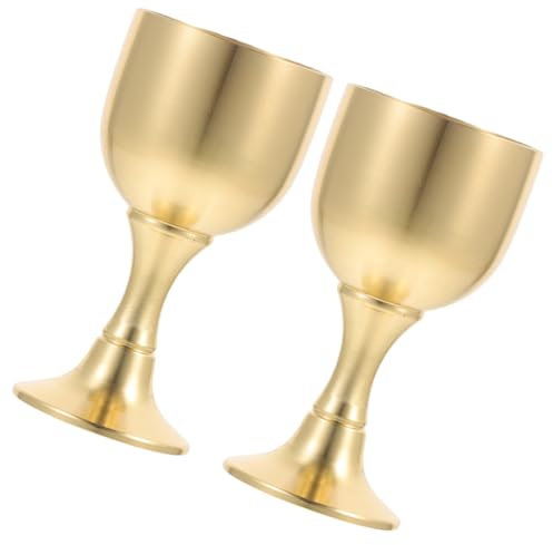 PRETYZOOM Coupe Sainte Cène En Laiton 7.6X4.0 Cm Gobelet Religieux Polyvalent Pour Cérémonies Sacrées Et Offrandes