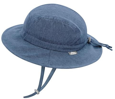 JAN & JUL Quick-Dry Sun-Hat for Swimming, Boys and Girls' 50+ UPF Beach Hat for Kids (XL: 5-12 Years, Blue)