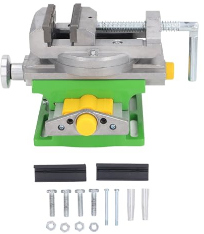 Mini XY Compound Drill Press Vise with Horizontal Cross Slide for Milling and Drilling 0–77mm Adjustable Clamping Range Precision Machine Vise for CNC Milling Metalworking and Workshop Use