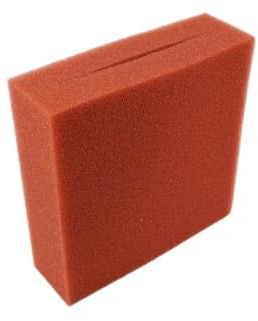 BioTec 5/10/30 Ersatzschwamm passend für Oase Biotec Teichfilter/rote und Blaue Filterschwämme geschlitzt/Abmessung 25 x 25 x 8 cm/deutsche Qualität/Filterschwamm (1 x roter Schwamm fein)