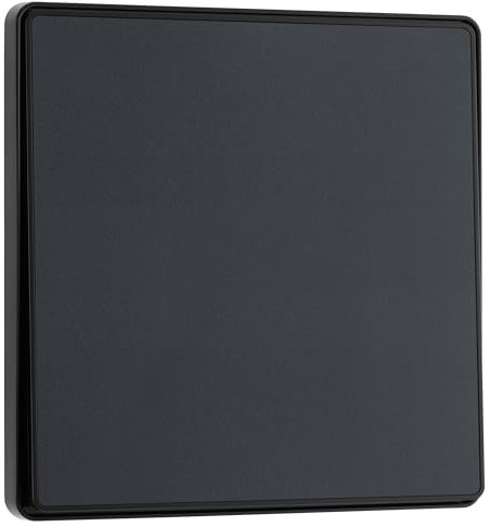 BG Electrical Single Wall Light Switch, 2-Way, Edge-to-Edge Rocker, Screwless Appearance, Round Edges, Evolve, Matt Grey, 20A, 16AX, PCDMG12EB