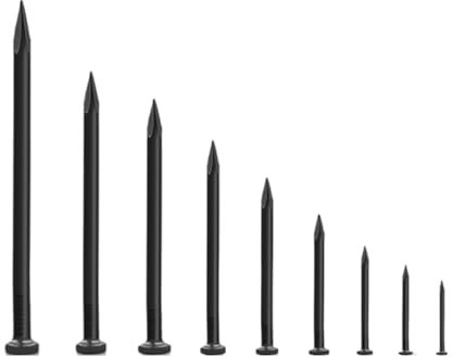 Black Steel Nails, Concrete Nails Cement Wall Woodworking Round Nails Flat Head Extended Small Nails Wooden Furniture(100MM)