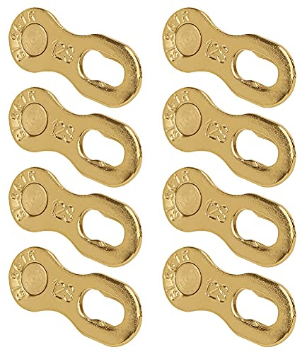 Fahrrad Kettenschloss 12 Ffach,4 Paar, Stahl Fahrradketten-Verbinder, Silber, Werkzeuglose Montage– Kettenschloss Fahrradzubehör für 12-Gang Mountainbike/Rennrad (Gold)