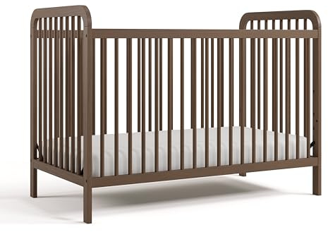 Storkcraft Pasadena 3-in-1 Convertible Crib – GREENGUARD Gold Certified, 100% Solid Wood, Fits Standard Crib Mattress, Converts to Toddler Bed and Daybed, 4 Mattress Heights (Hazelnut)