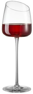 Bicchiere da vino rosso in stile nordico in vetro smussato minimalista ad alto piede alto resistente al calore - bicchiere da vino bianco smussato 450ml