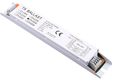 Kooast 1Pc 2x36W T8 Ballast électronique Compact Tube de démarrage en T Lampes de Bureau Ballasts fluorescents pour Fournitures de Bureau à Domicile Feuille de Fer