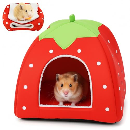 Kuschelhöhle Für Meerschweinchen, Bequemes Zubehör Für Meerschweinchen Gehege, Weiches Nest Für Kleintiere, Rot