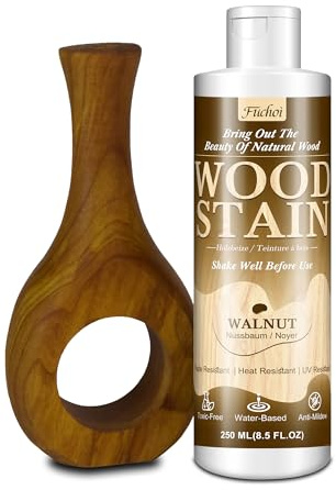 Wood Stain 250ml - Walnut Water Based Furniture Stain & Varnish for Indoor/Outdoor Wood Furniture, Doors, Windows, Paneling, Cabinets | Low Odor, Non-Toxic, Fade-Resistant, Multi-Finish