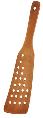 VICASKY Ustensile Cuisine Spatule Bois 24 Trous, 33 CM, Antiadhésive, pour Raclette et Omelettes, Adaptée la Cuisson sur Poêle et Plancha Cuisine Professionnelle ou Domestique
