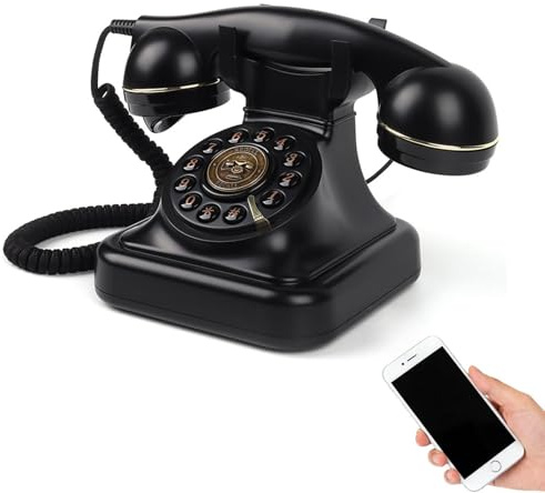 LICAEVEY Bluetooth Retro Phone, Old Fashion Landline Telephone with Speakerphone, Wireless USB Rechargeable Vintage Style Home Phone for Calling Music Playback