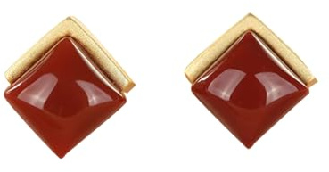 S925 Silver med naturliga röda Jade fyrkantiga örhängen för kvinnor Yoga Äkta