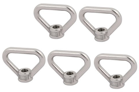 uxcell Lifting Eye Nut M10 Female Thread 304 Stainless Steel Triangle Shape for Rope Fitting Pack of 5