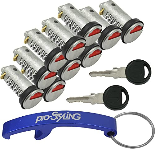 Pluggcylinder nyckel lås husvagn husbil husvagn STS-system ZADI 10 x röd i set med pro-Styling nyckelring