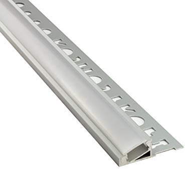 tktrading24 T77 LED Alu Premium Fliesenprofil 10mm silber 20° 1m milky