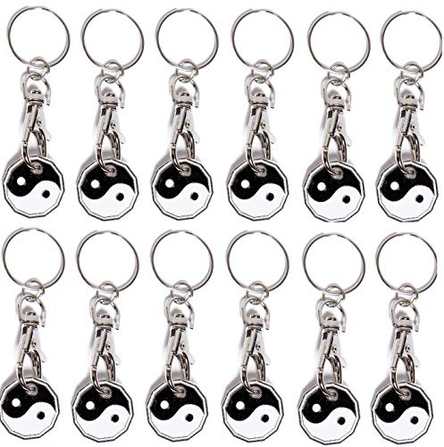 UK Phoenix 12-Pack £1 Coin Trolley Token Key Rings - New Shape 12-Sided Design - Perfect for Shopping Trolleys, Gyms, and Coin-Operated Equipment - Compatible with Aldi, Lidl, Tesco, Sainsbury