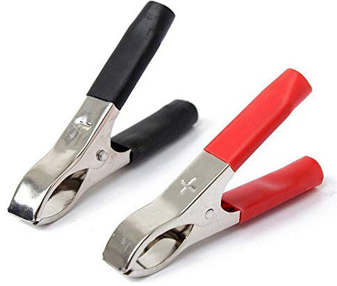 1 Paar Krokodilklemmen 30A isolierte Batterieklemmen Krokodil Klemmen Autobatterie Batterieladezange Batterie Zange Klemmen für Starthilfekabel Rot und Schwarz