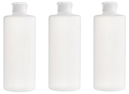 Upstore 3 flaconi vuoti da 400ml in plastica trasparente riutilizzabili con tappo a scatto da viaggio trucco cosmetici articoli da toeletta contenitori per shampoo bagnoschiuma toner lozione