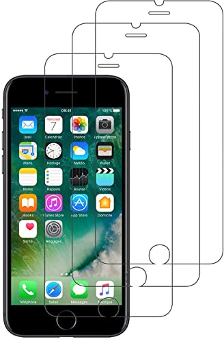 QUITECO Panzer Schutz Glas für iPhone 7 / iPhone 8 / iPhone SE 2020 / iPhone SE 2022 [3 Stück] Schutzfolie Glas Display Panzerfolie Schutzglas
