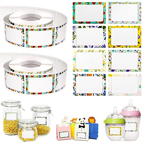 LBING Etiketten Selbstklebend 700Stk Marmeladen Etiketten Aufkleber | Beschriften für Namensschilder für Gläser Marmelade Backen Flaschen Schule Buchetiketten (8 Größen)