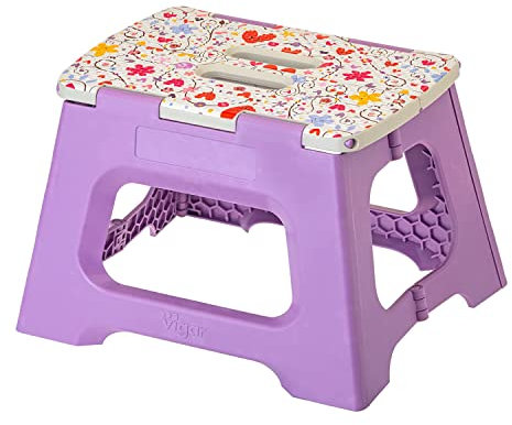 Vigar Compact Tabouret Pliant pour Adultes, 23 cm Marche Pied Pliable, Antidérapant Escabeau pour Salle de Bain, Toilette, Jardinage, Kitchen, House, Salon, Bureau, Supporte jusqu'à 150 kg, Love