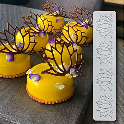 Stampo per pizzo in silicone, stampi per pizzo con rilievo a fiore di loto per impressioni di pizzo su torte, per decorare cupcake, tappetino per pizzo fondente a fiore, decorazioni per arte dello