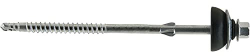 SawTec 111353 Eternitschraube 6,5x130 duplexbeschichtet mit Bohrspitze & Regenhut, Edelstahl